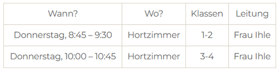 Ganztagsangebot an der Grundschule Hermsdorf - Bücherwurm/Leseförderung